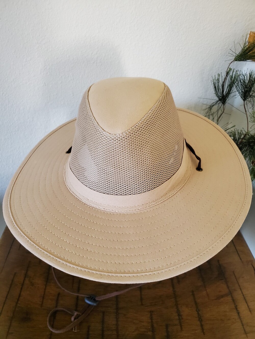 Goldcoast Sunwear Stream Tan Mesh Safari Outback Wide Brim Sun Hat Unisex - Picture 3 of 12